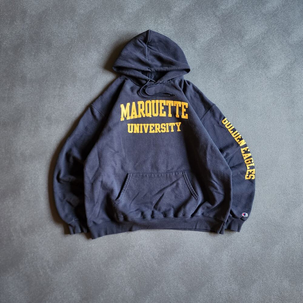 Vintage Marquette Golden Eagles Navy Champion Hoodie XXL